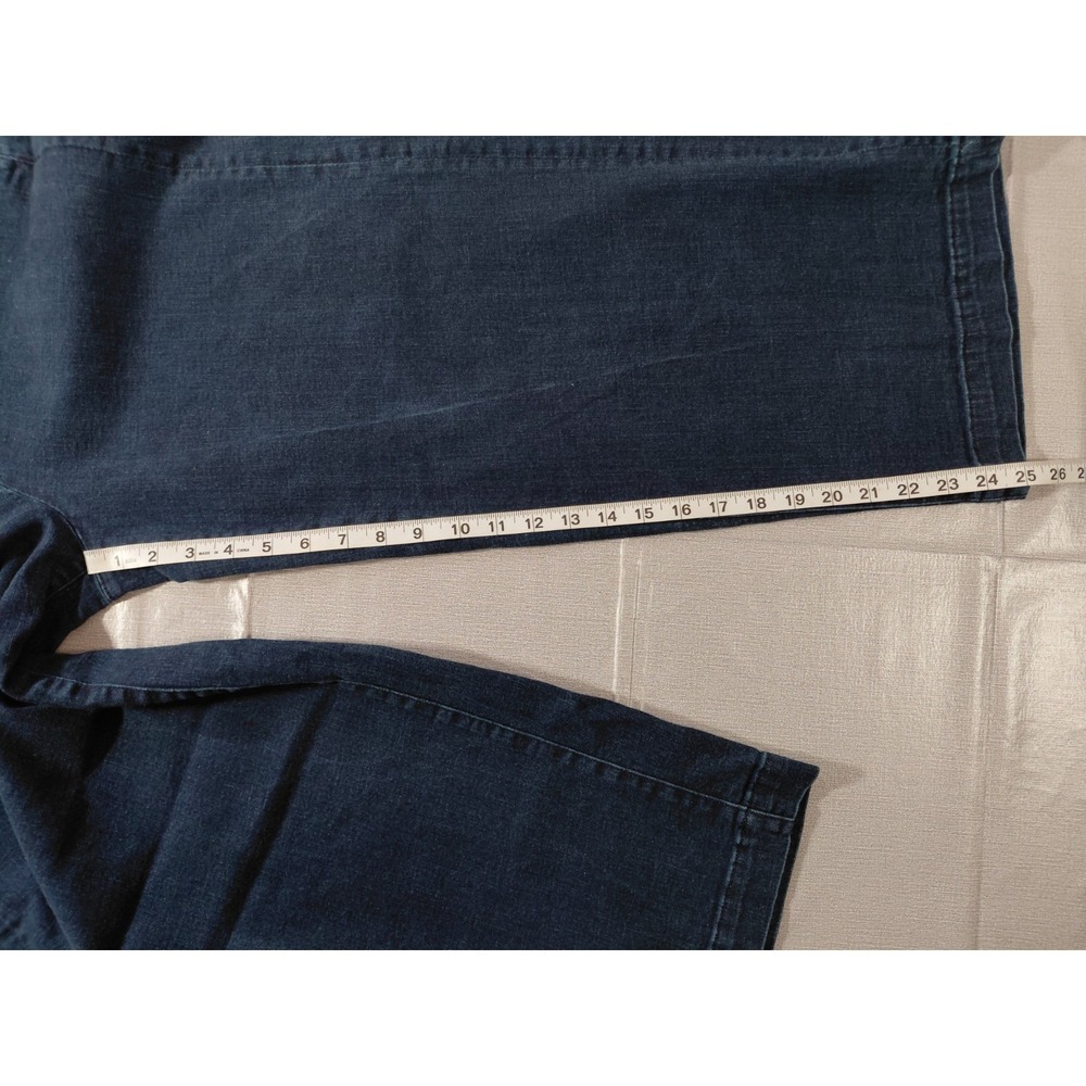 Zara Trafaluc Cropped Wide Leg Jeans Women's Sz 10 High Waisted Dark Wash Denim - Picture 9 of 11